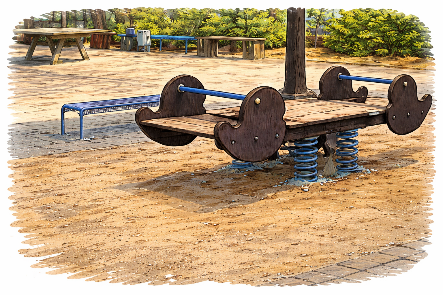 Wippe auf dem Schulhof